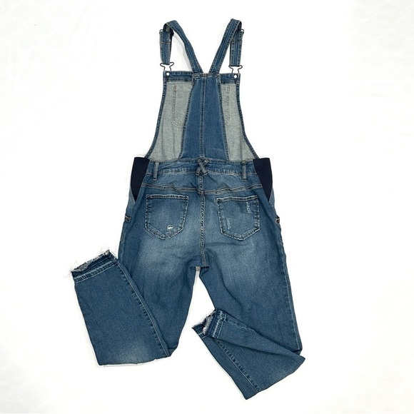 Motherhood Maternity Indigo Blue Stretchy Jean Overalls - Picture 7 of 9